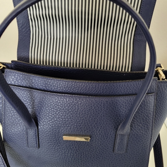 Kate Spade Leather Carlyle Street Alexa Satchel Bag in Blue - Picture 8 of 11
